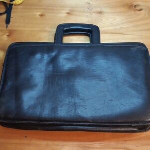 Jack Georges Black Leather Briefcase
